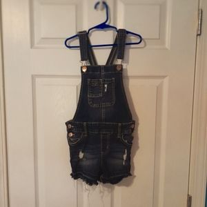 Girls size 8 short Bib overalls. Justice brand